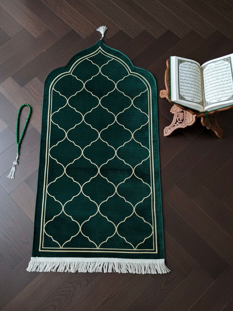 Astarlı Biyeli Lüks Pamuklu Şönel Seccade - Haki