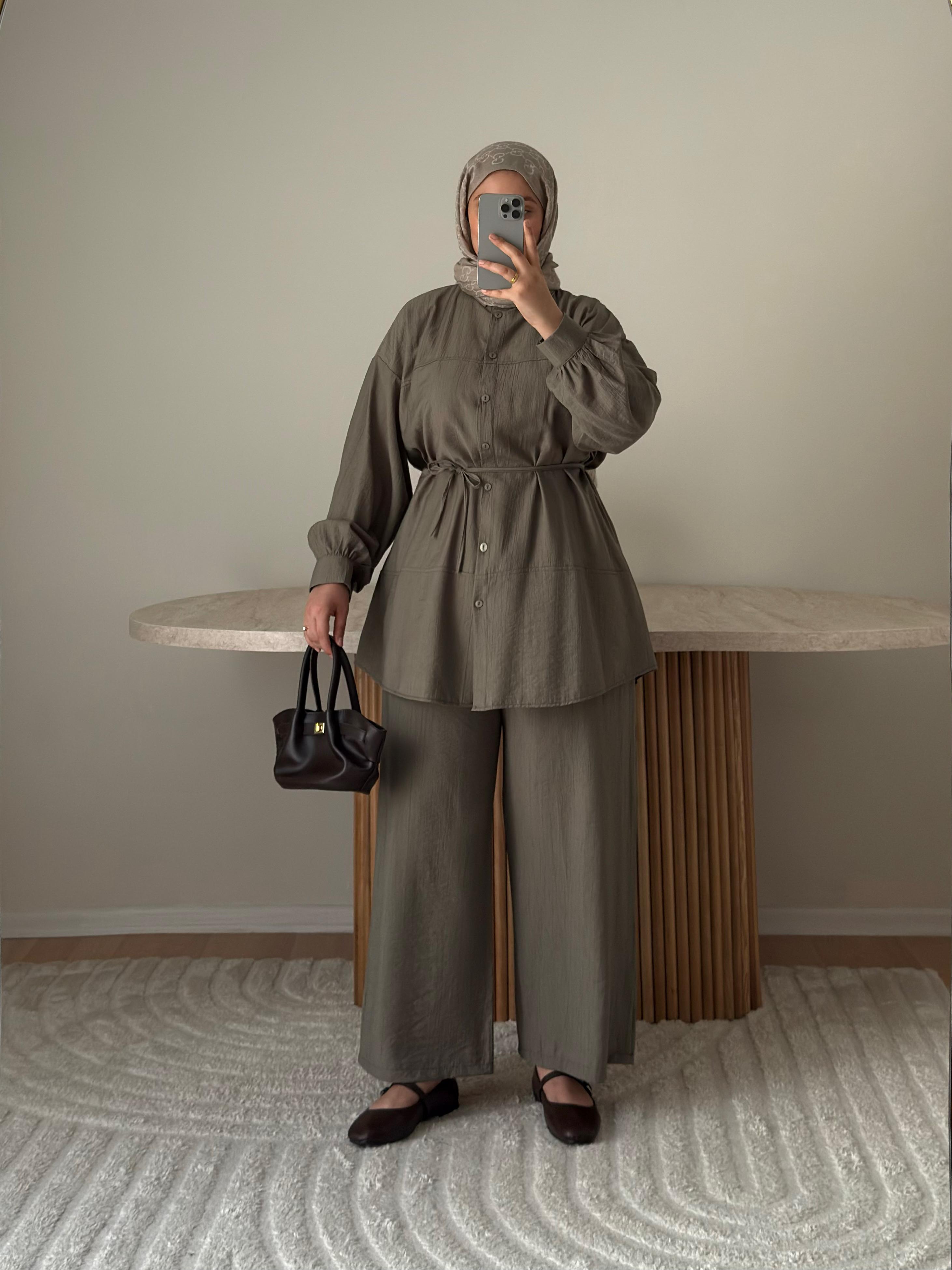 SARA ÇİLEK KUMAŞ İKİLİ TAKIM YEŞİL 