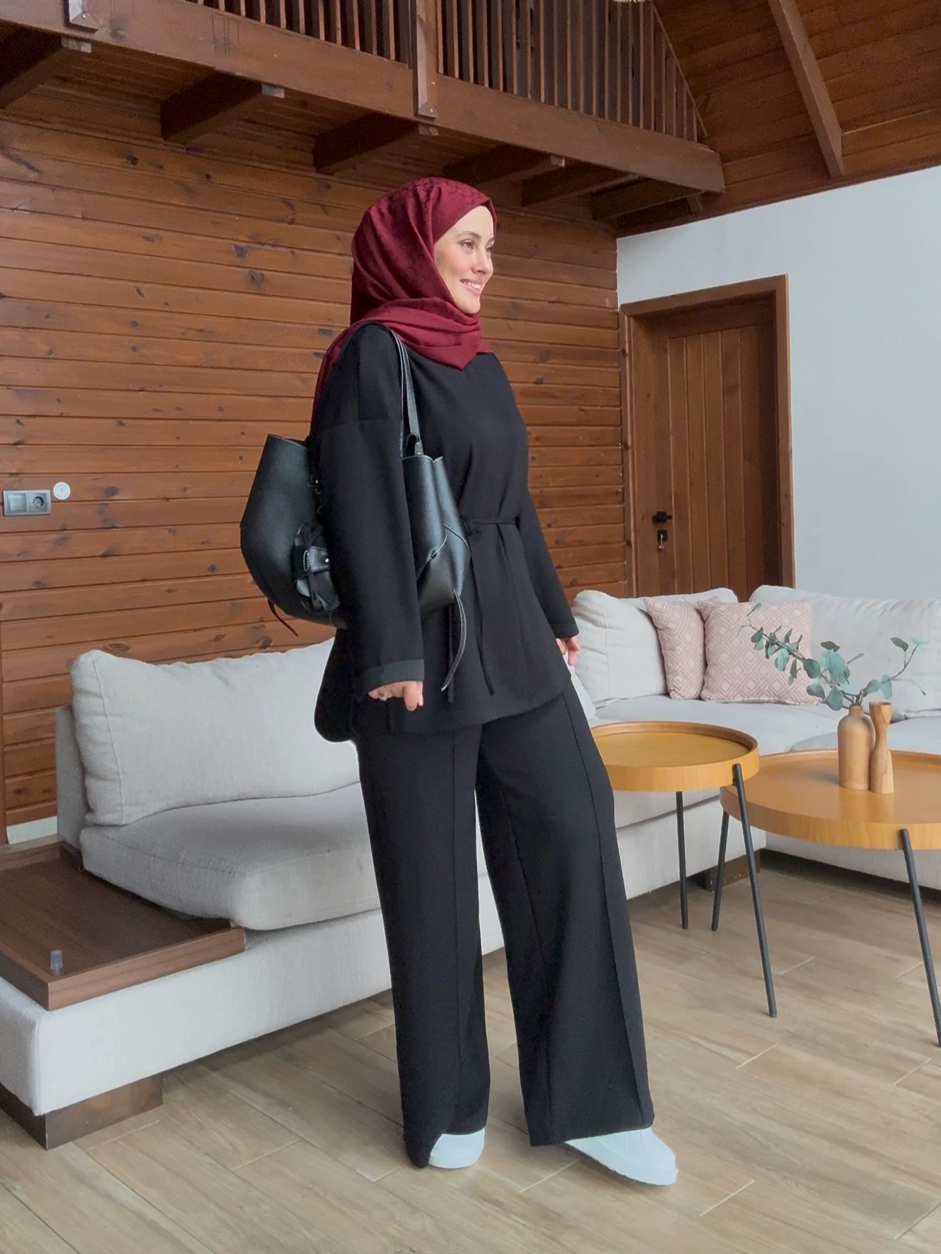 Bel Bağcıklı Oysho Kumaş Takım- Siyah