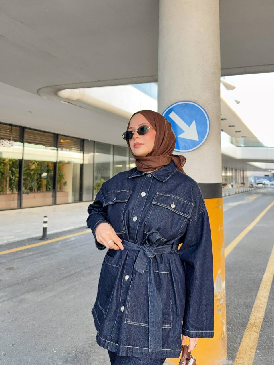 Bel Bağlamalı İkili Kot Takım 