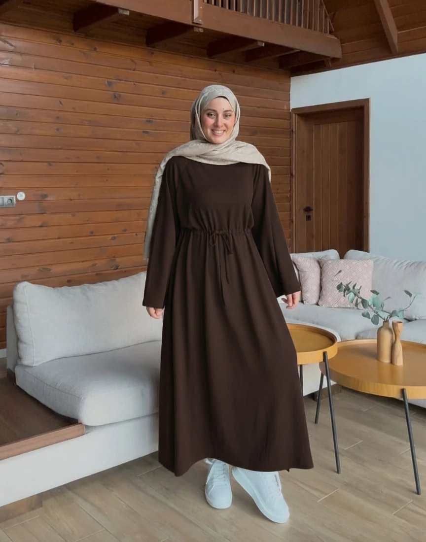 Premium Oysho Elbise  - Acı Kahve