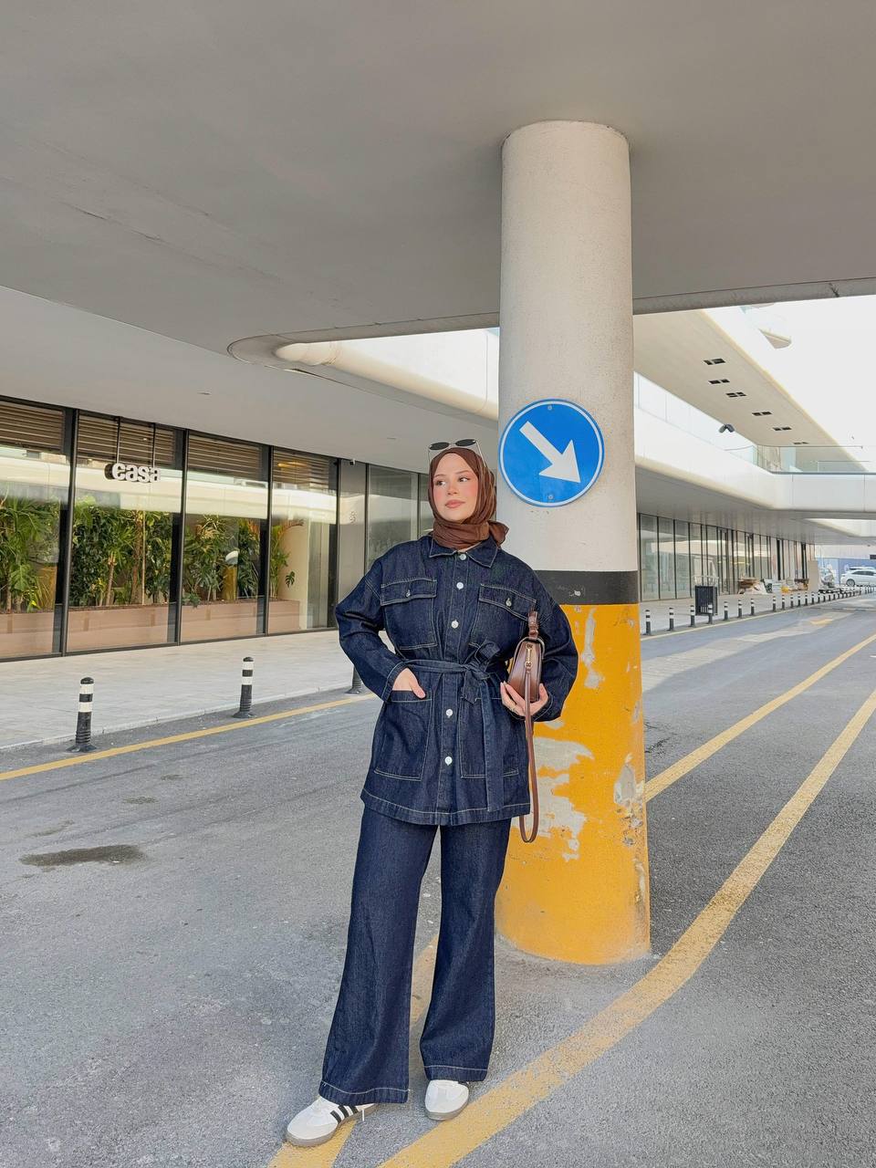 Bel Bağlamalı İkili Kot Takım 