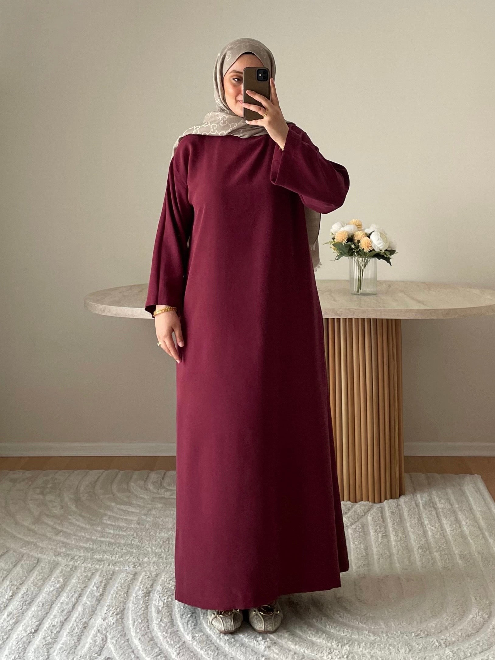 Tensel Bordo Elbise