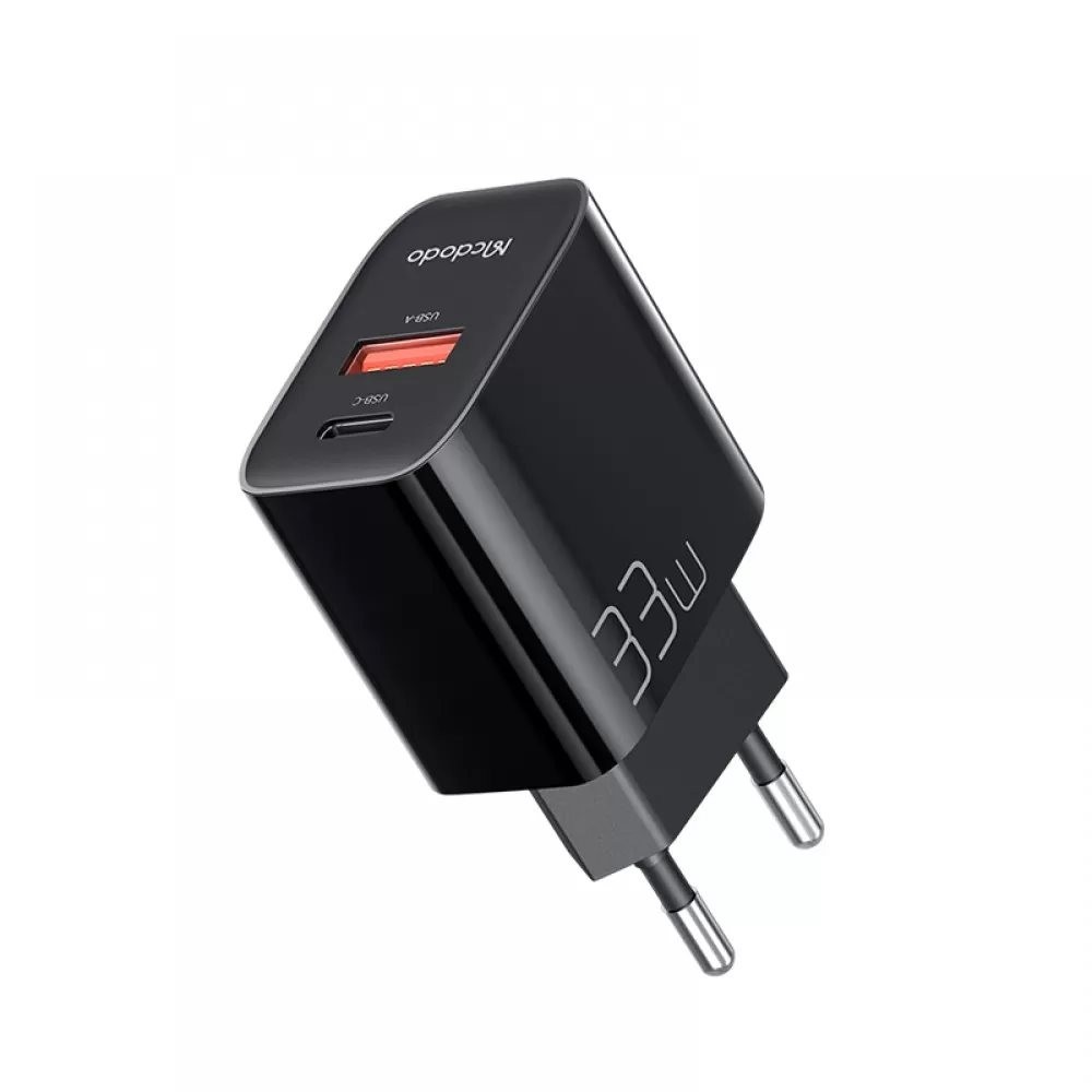 Mcdodo CH-0921 33W 1xType-C 1xUsb Girişli Hızlı Şarj Adaptörü-Siyah