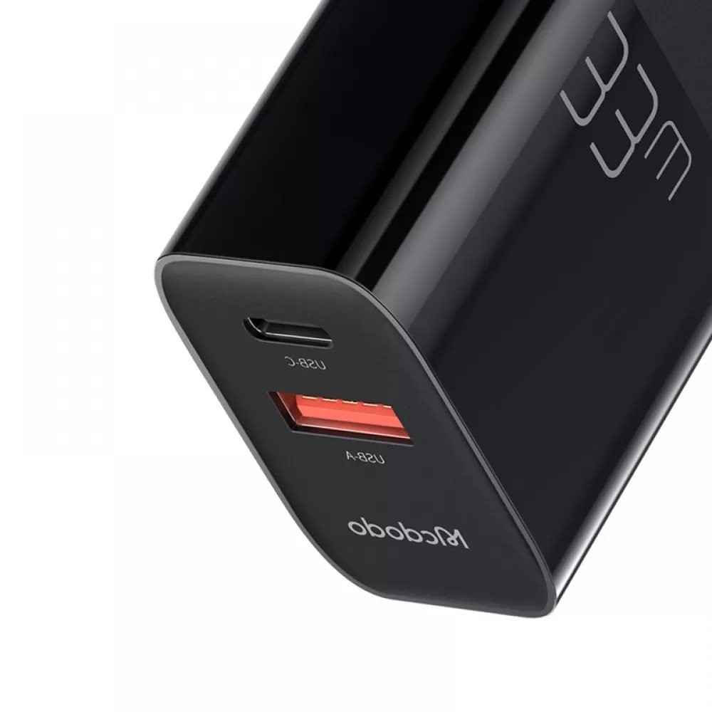 Mcdodo CH-0921 33W 1xType-C 1xUsb Girişli Hızlı Şarj Adaptörü-Siyah