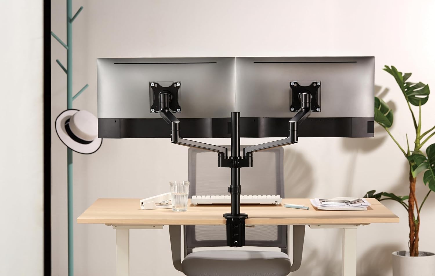 Voltix Ergonomik Premium 17''-32'' Ekranlar için VESA Uyumlu 2'li Monitör Tutucu