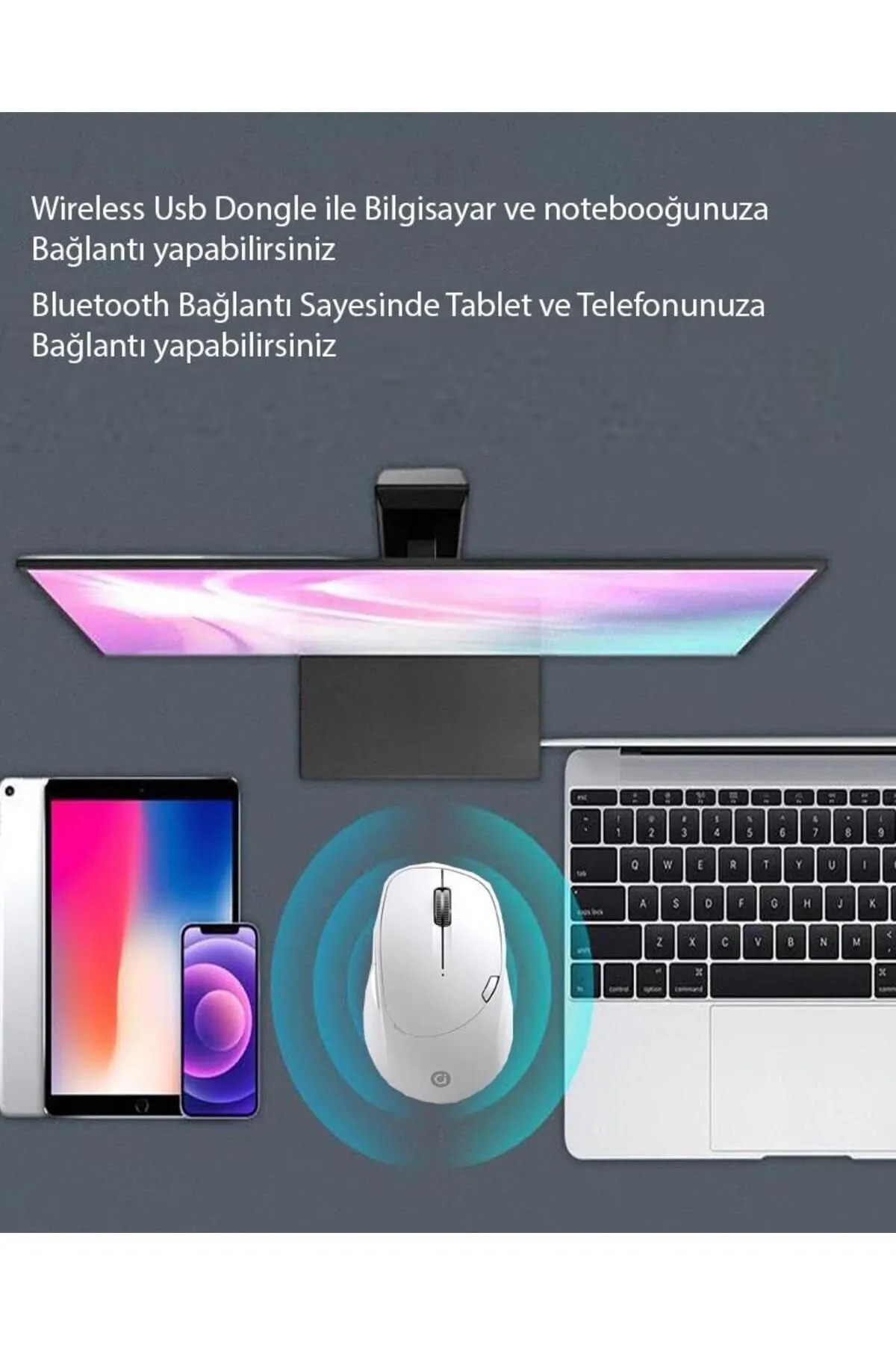 Asus Adol MS012 Bluetooth Kablosuz Şarj Edilebilir Mouse