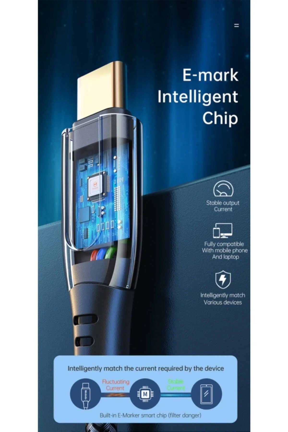 Mcdodo CA-8120 100W Type-C To Type-C Hızlı Şarj Data-Şarj Kablosu 1.2M Siyah
