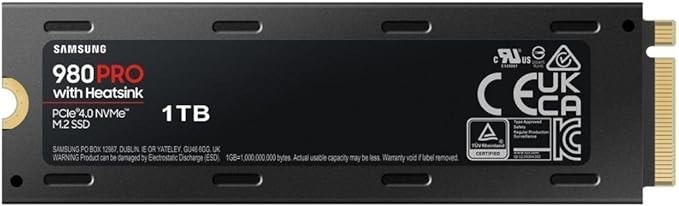 Samsung 980 PRO Soğutuculu NVMe M.2, 1 TB SSD, 7.000 MB/sn Okuma, 5.100 MB/sn Yazma‎ ‎MZ-V8P1T0CW