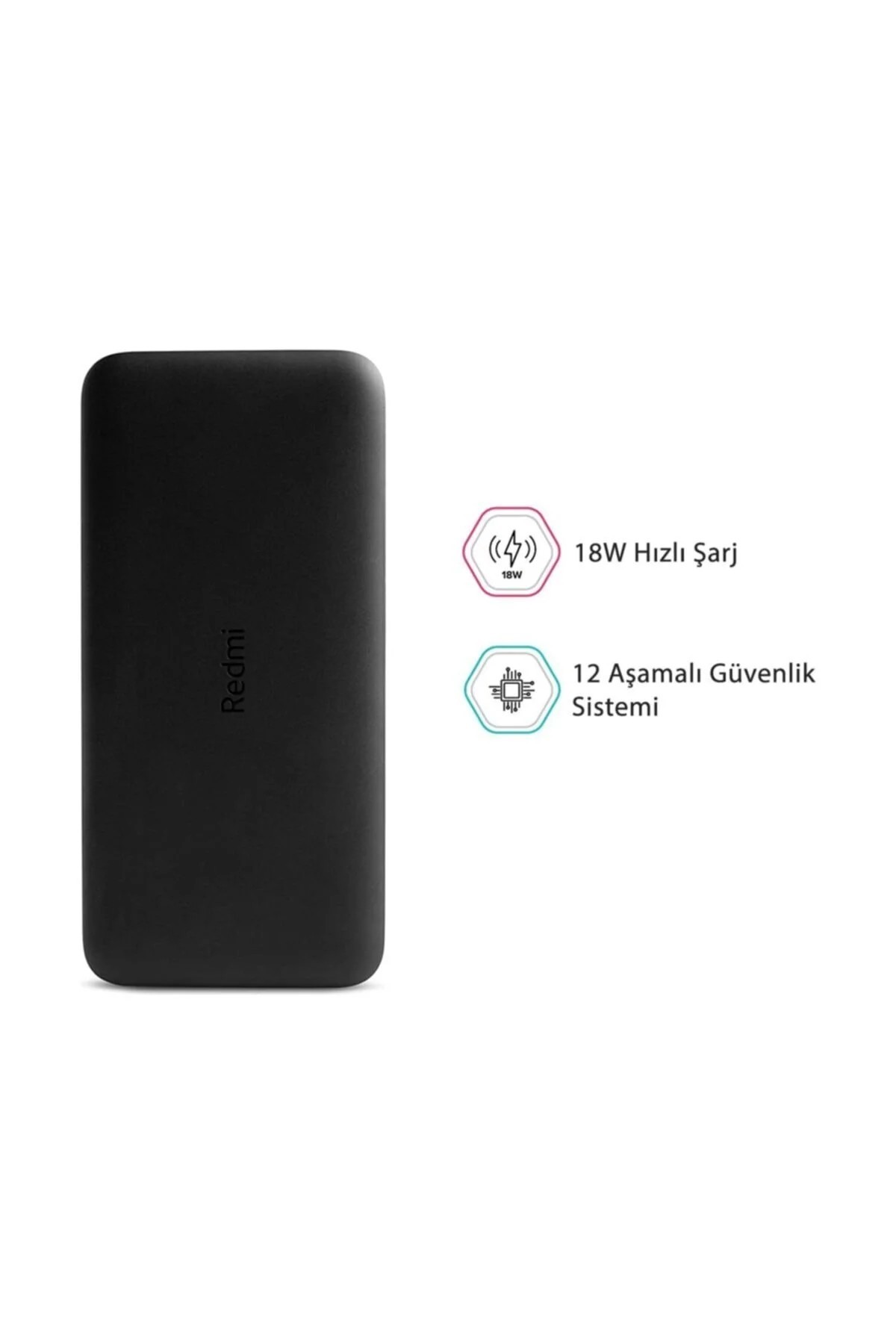 Xiaomi Redmi 20000 Mah Taşınabilir Hızlı Şarj Cihazı - Usb-c - 18w 2 Çıkışlı Powerbank - Siyah
