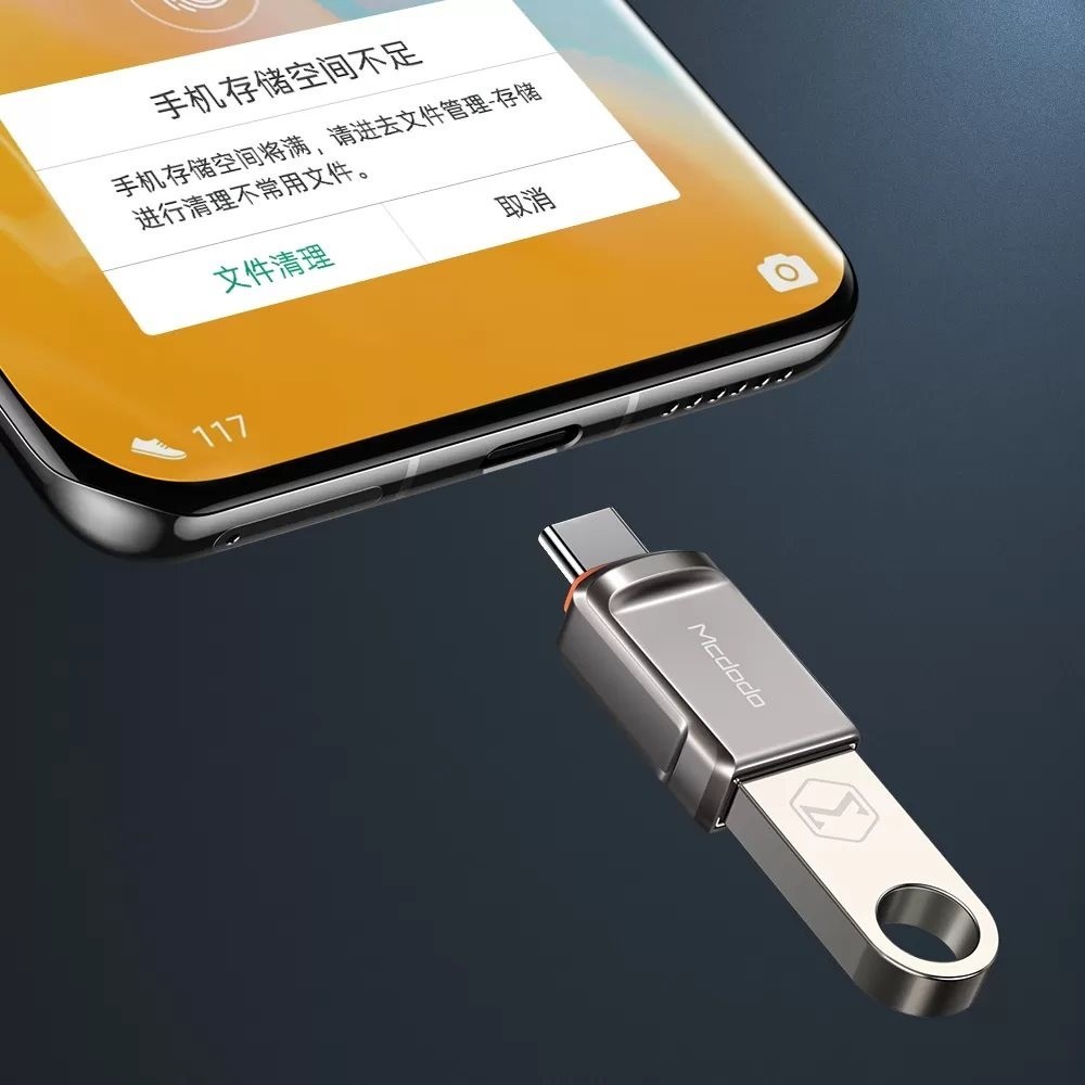 Mcdodo OT-8730 Usb To Type-C Çevirici Soket Converter Gri