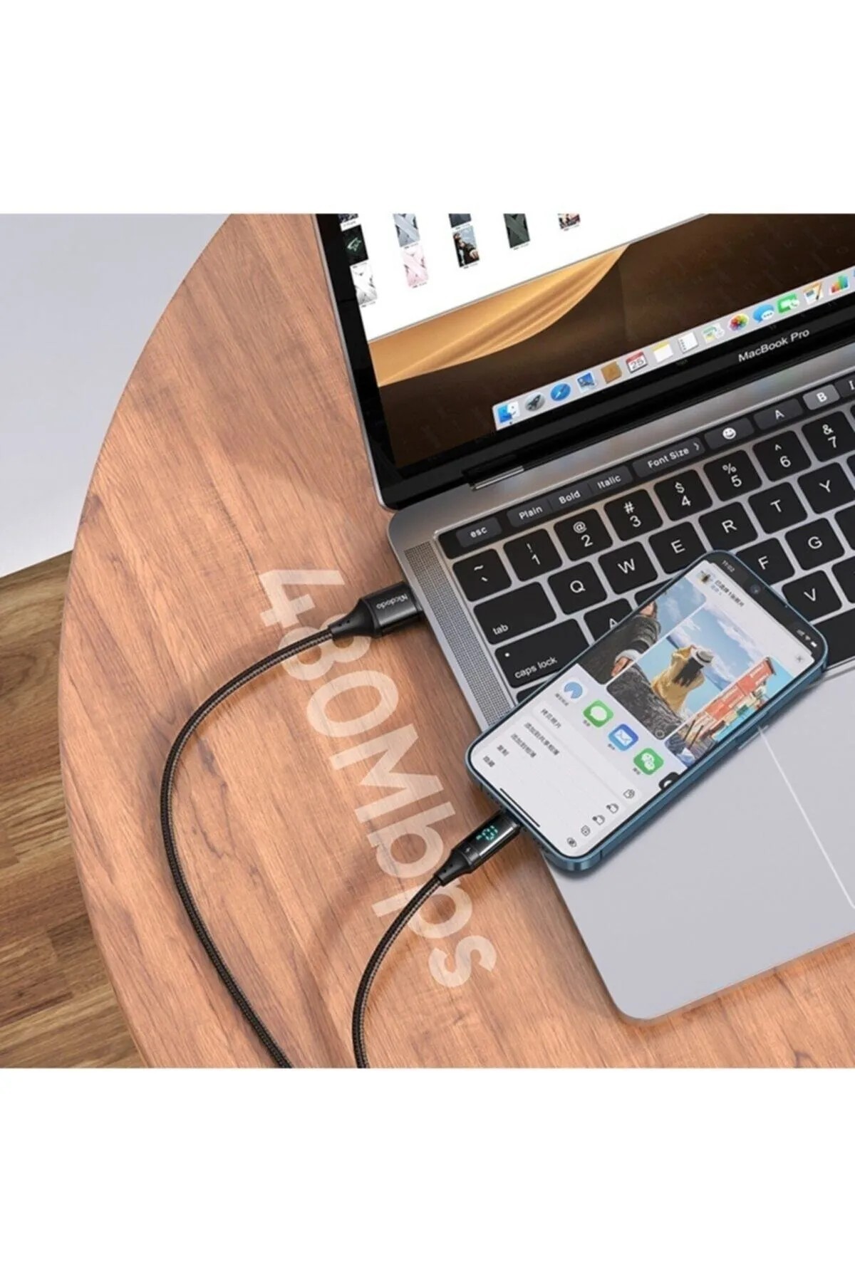 Mcdodo CA-1060 Dijital Iphone Şarj Kablo 3A 1.2M Siyah