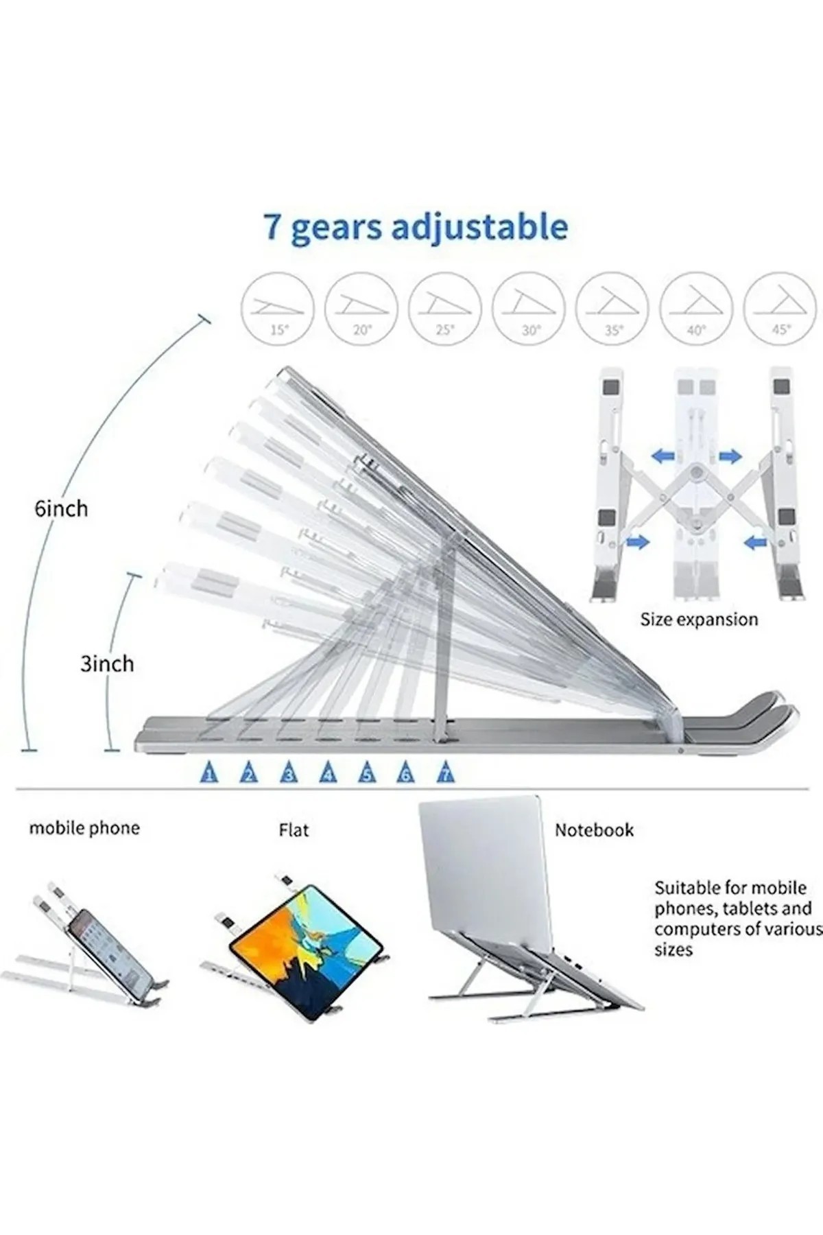 Alüminyum Portatif Laptop ve Tablet Standı ZR521