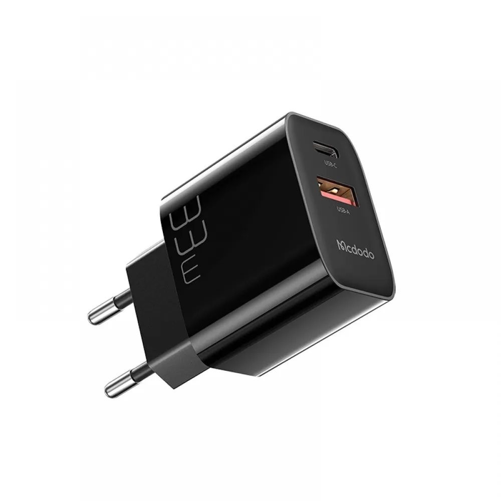 Mcdodo CH-0921 33W 1xType-C 1xUsb Girişli Hızlı Şarj Adaptörü-Siyah
