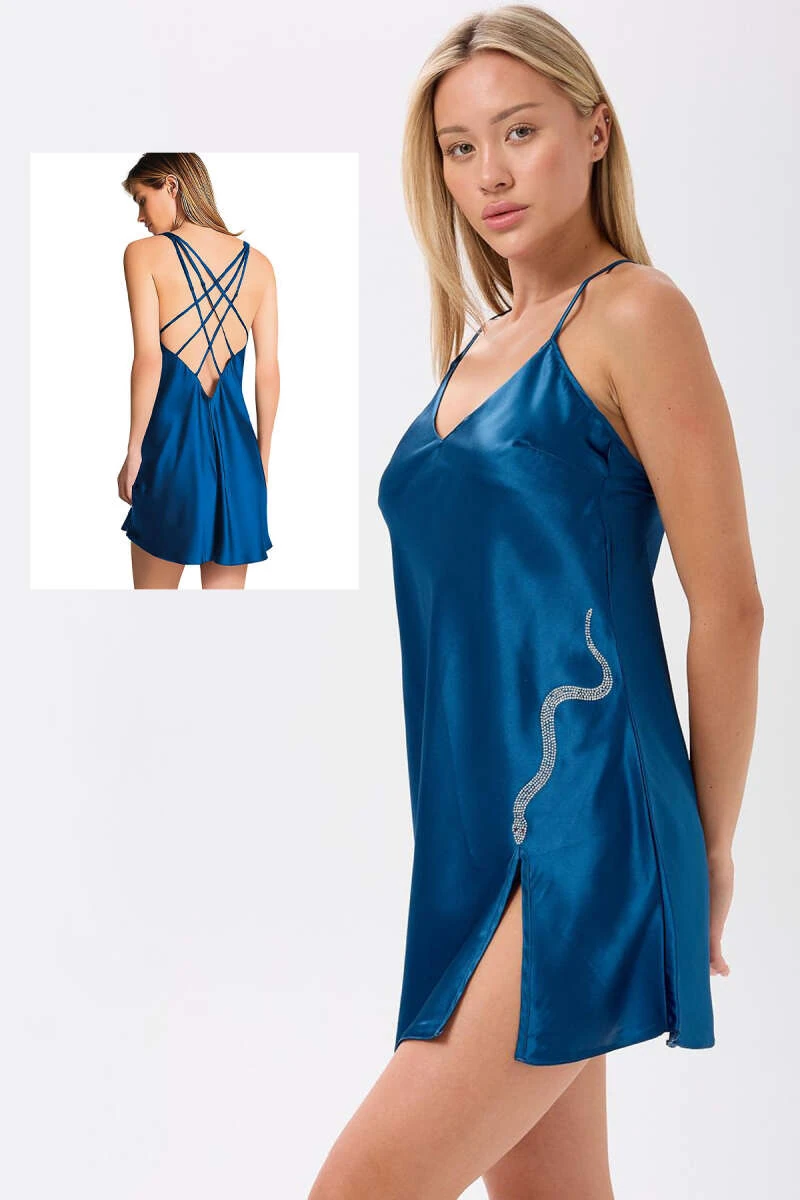 Midnight Venom Saten Gecelik