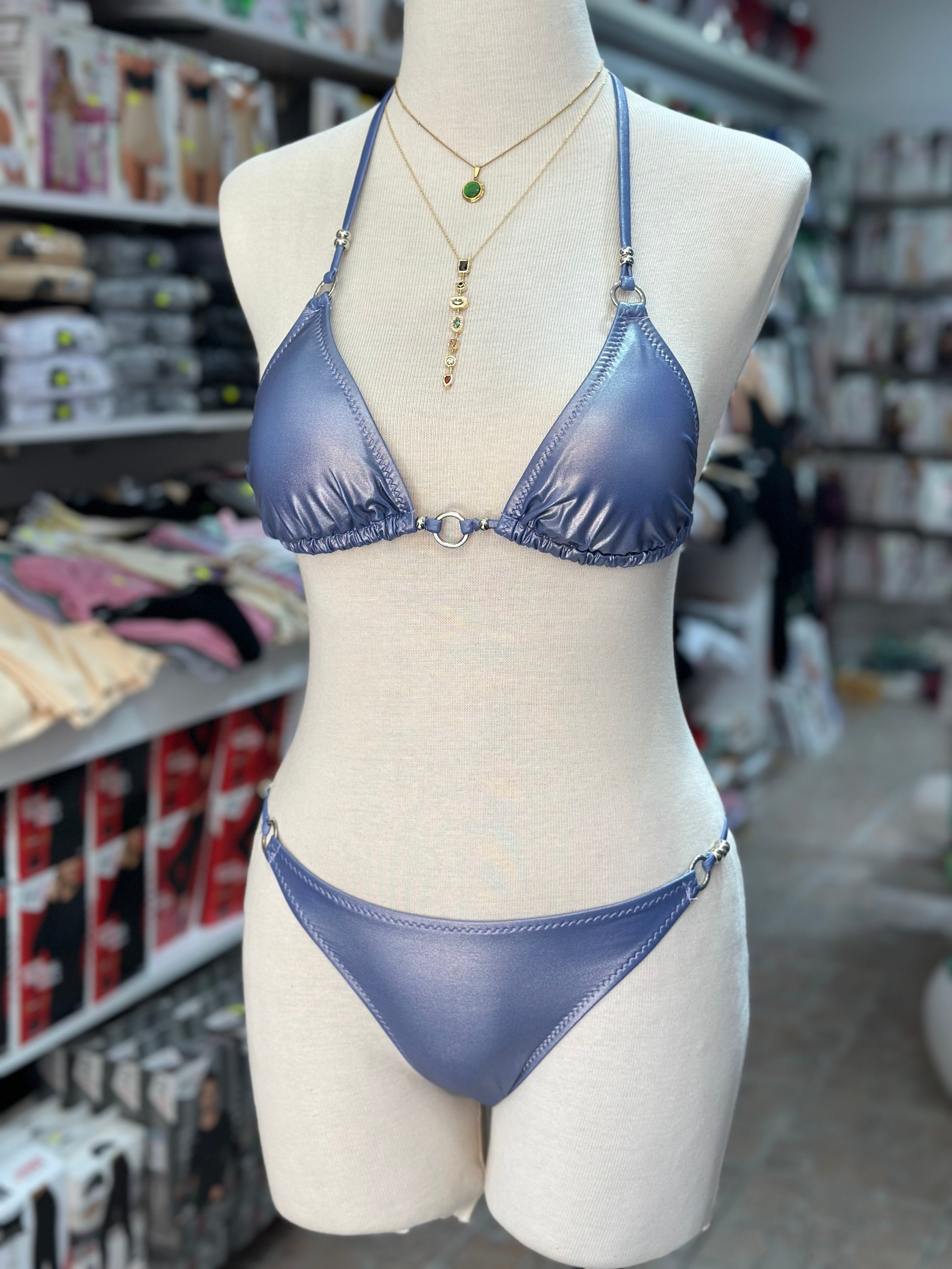 Moonlit Mirage – Parlak Halka Detaylı Bikini Takımı