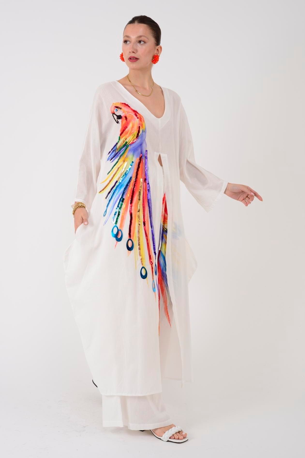 Tropical Parrot Kaftan Set
