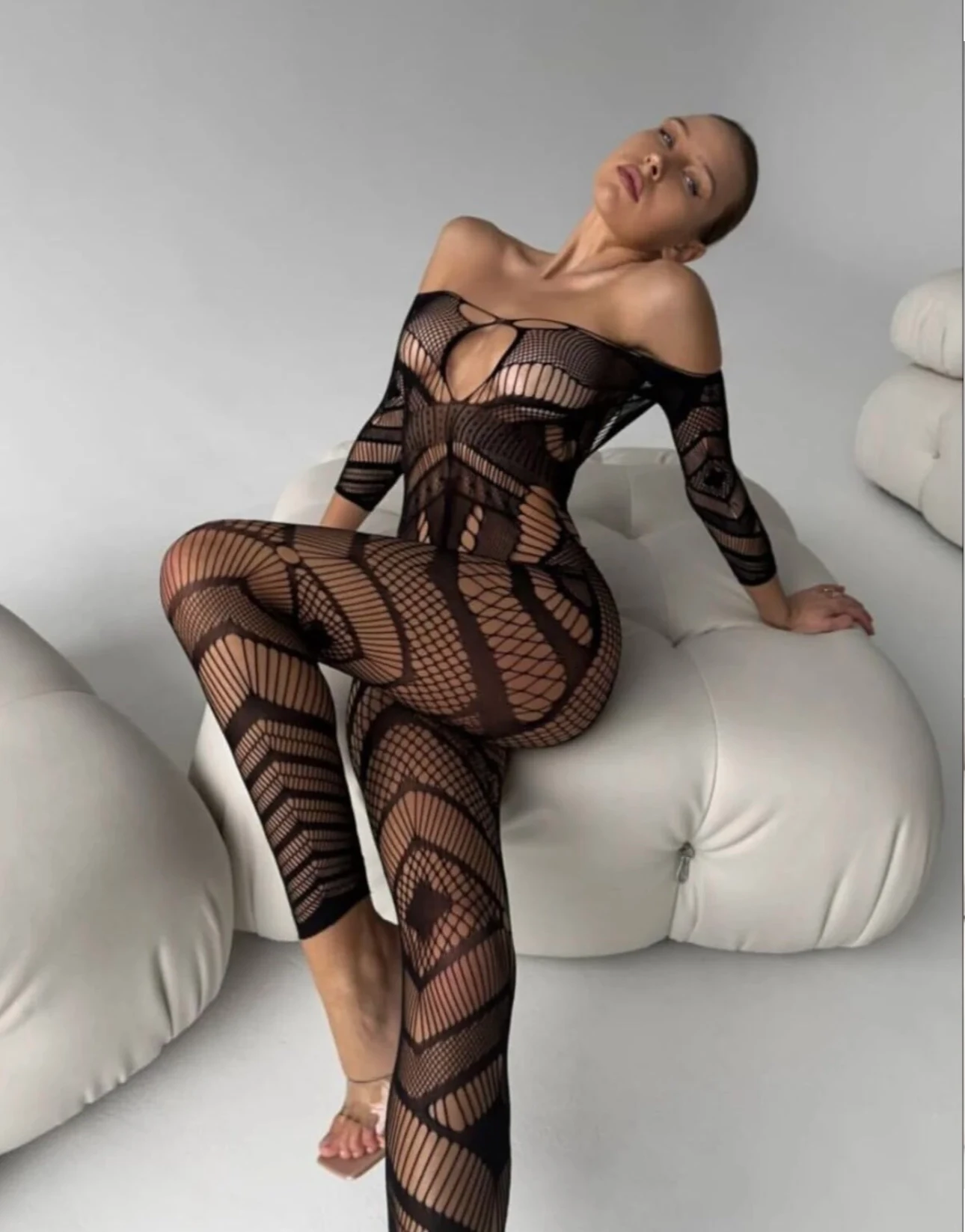 File Desenli Vücuda Oturan Tulum