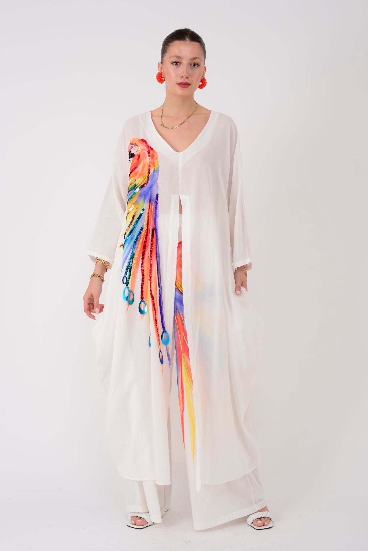 Tropical Parrot Kaftan Set