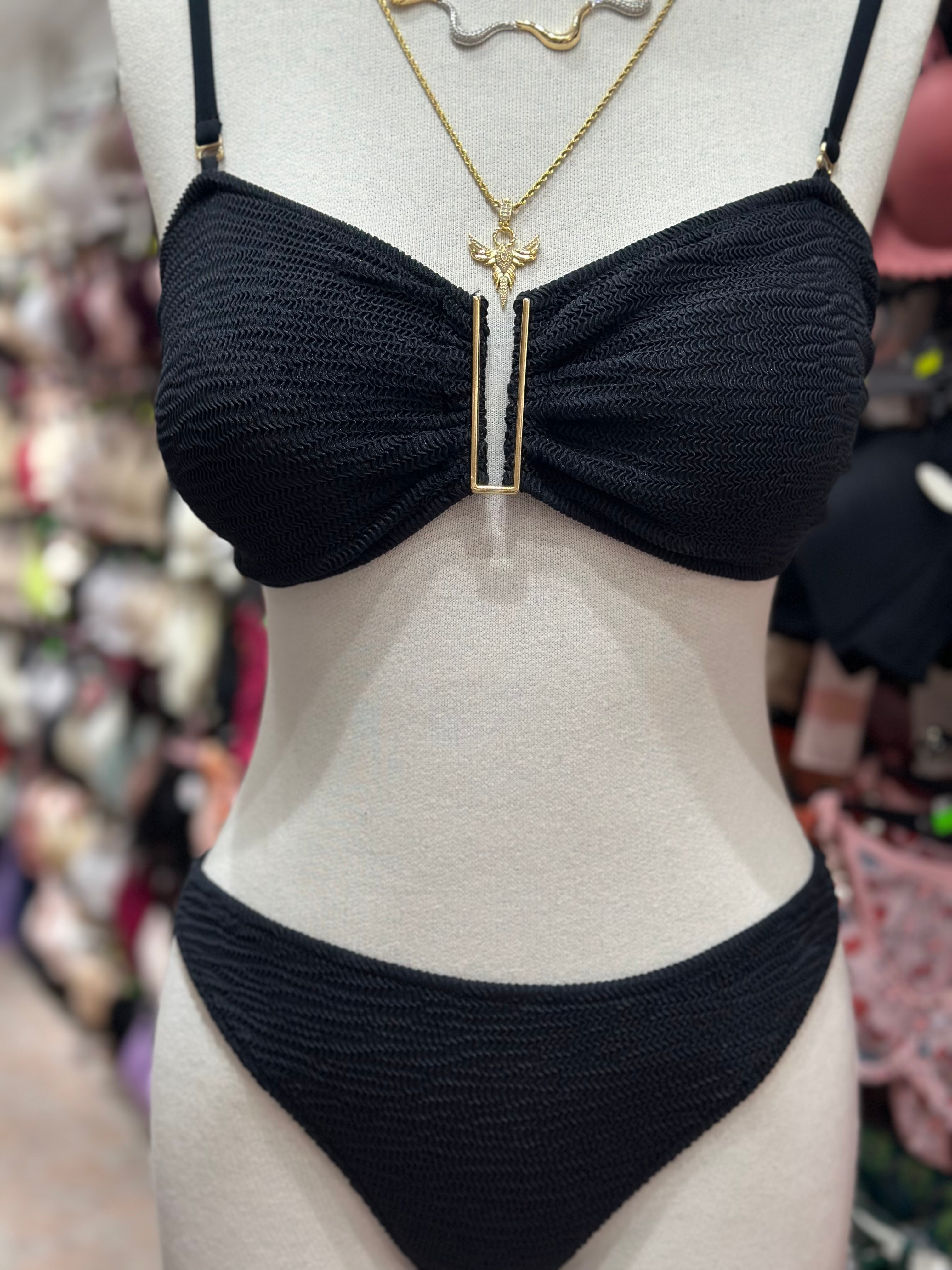 Siyah Gold Detay Bikini Takım