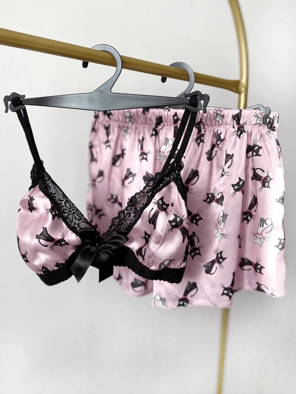 Meow Me Night Set - Saten Takım