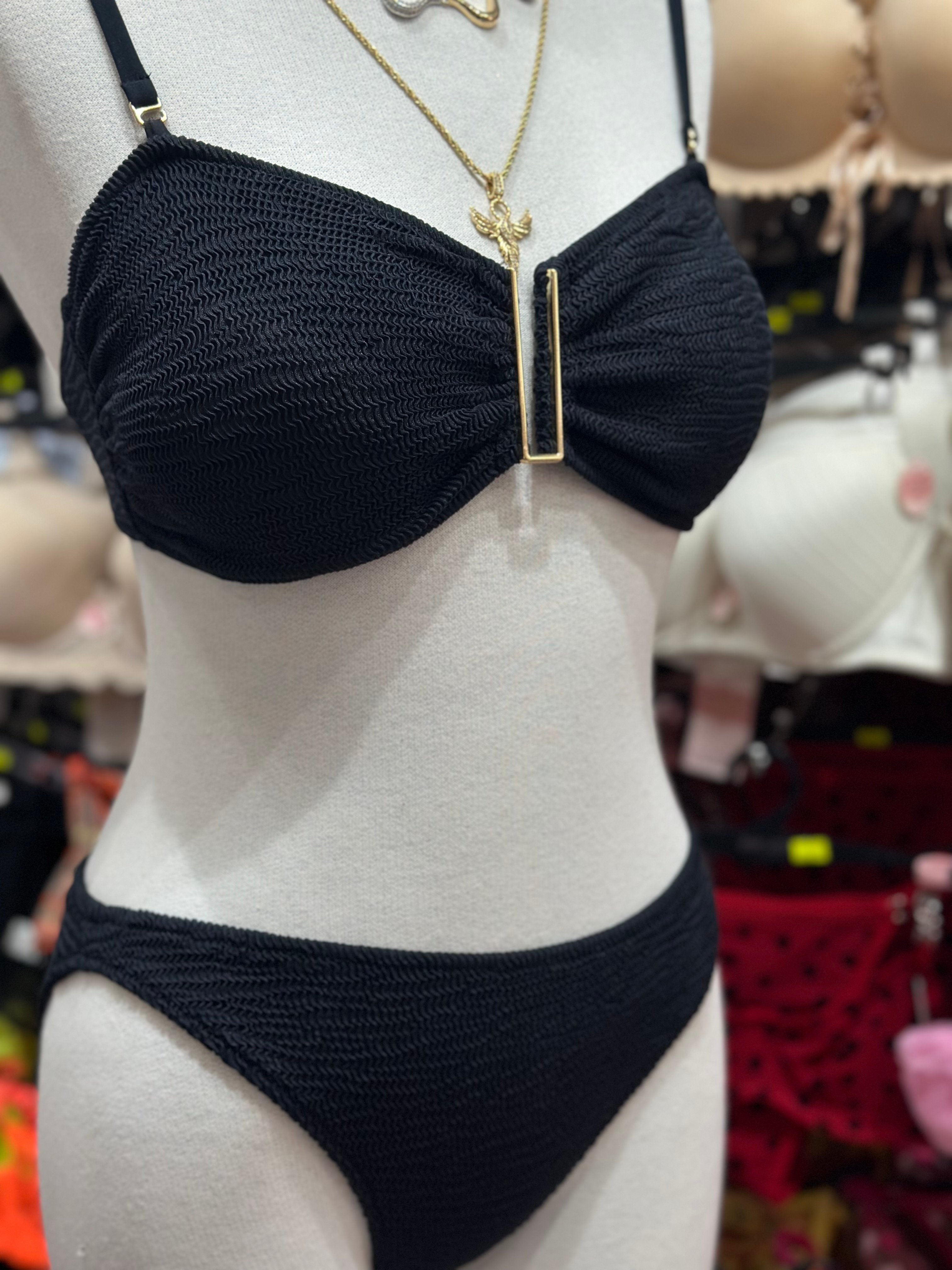 Siyah Gold Detay Bikini Takım