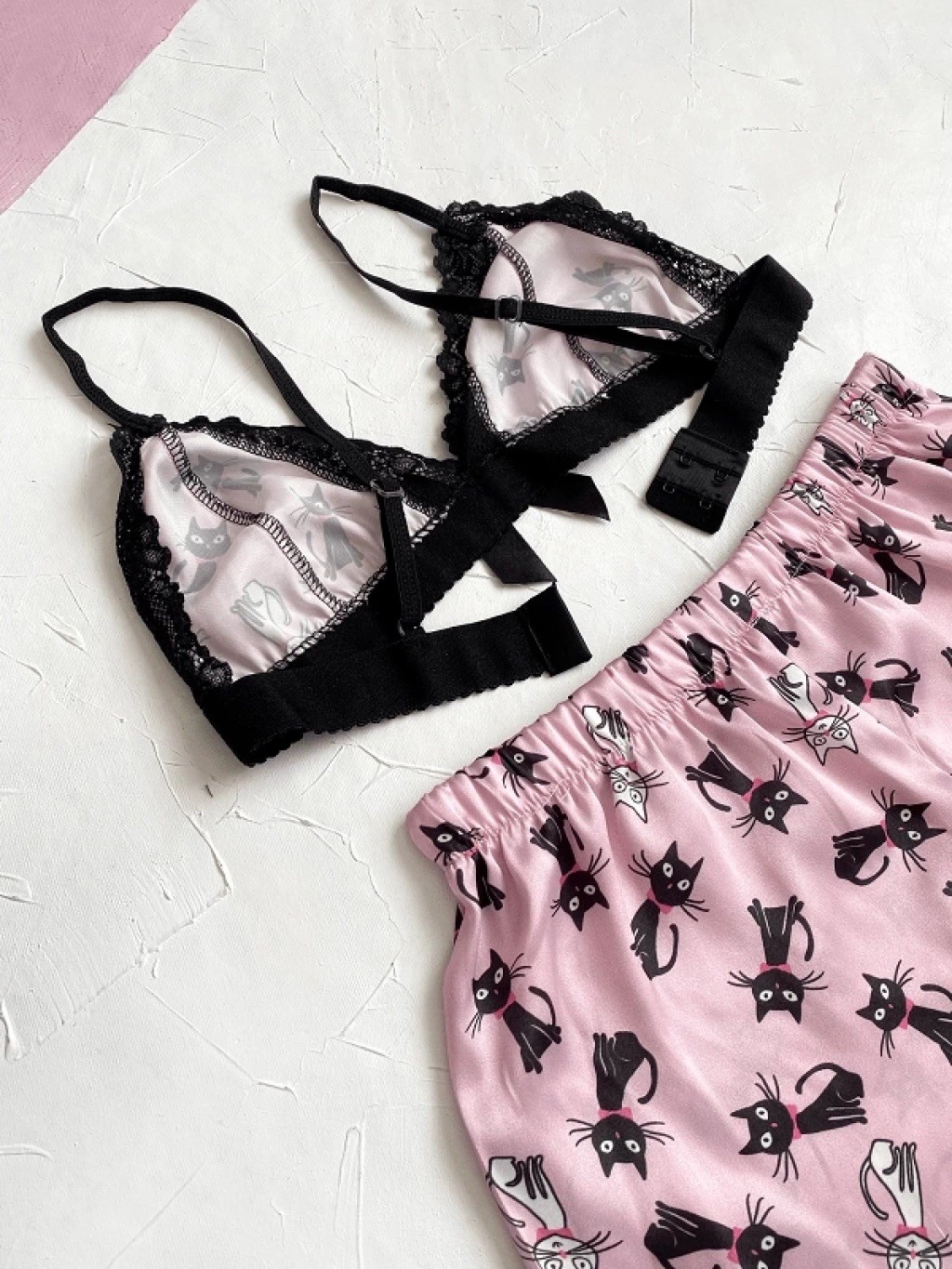 Meow Me Night Set - Saten Takım