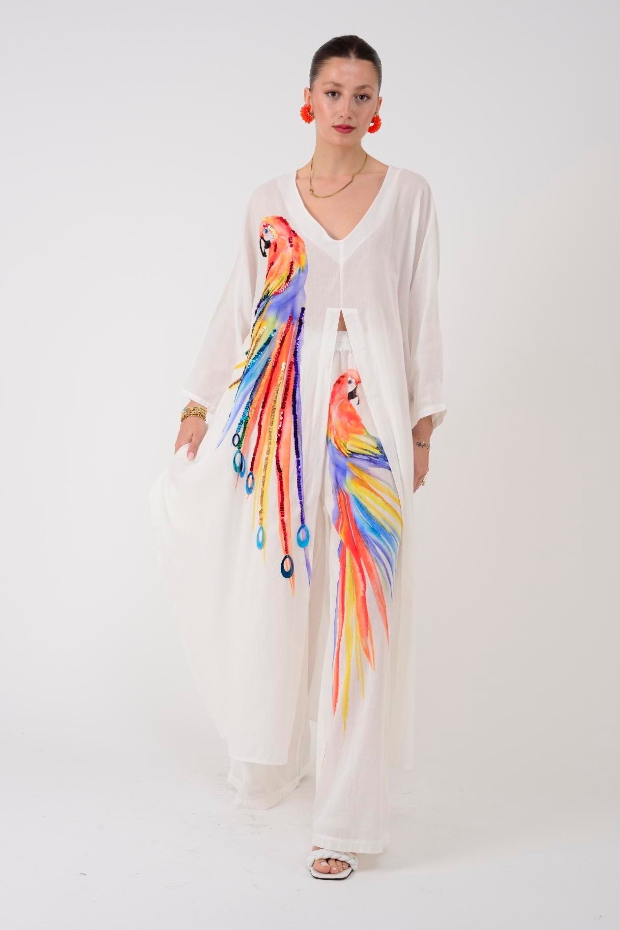 Tropical Parrot Kaftan Set
