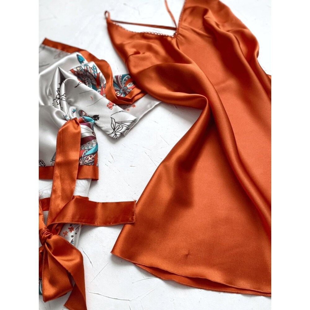Saten İkili Kimono Set