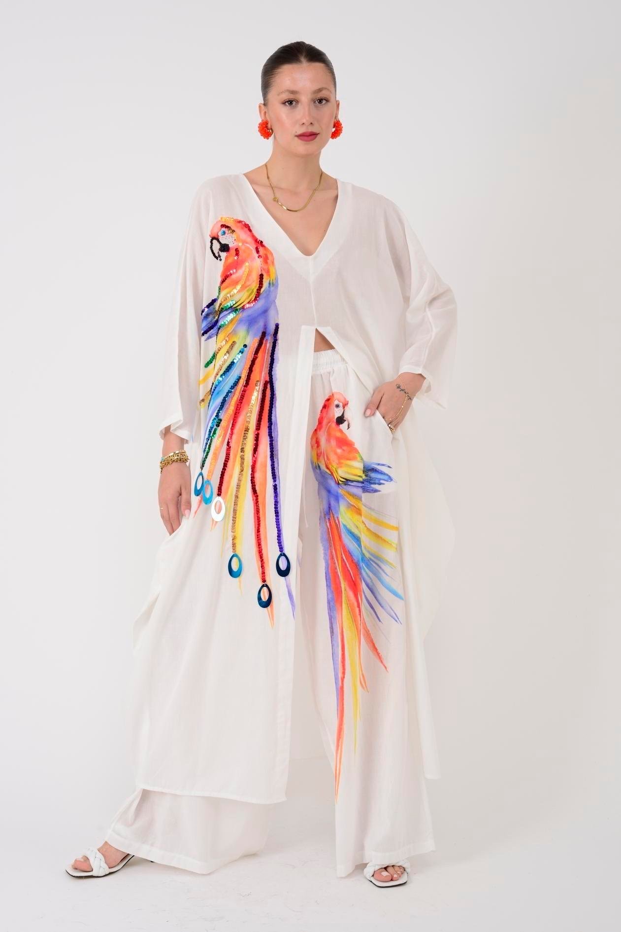 Tropical Parrot Kaftan Set