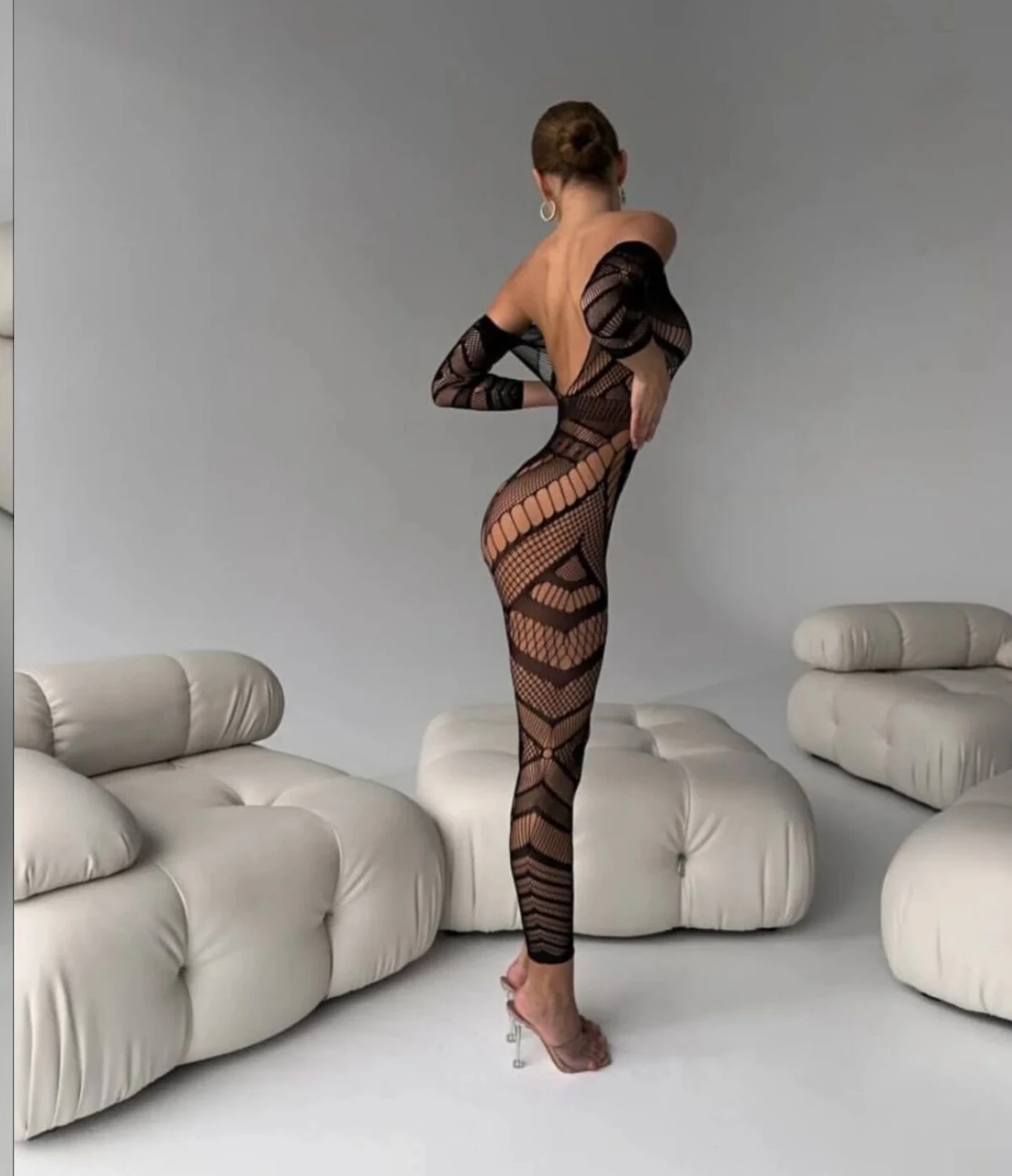 File Desenli Vücuda Oturan Tulum