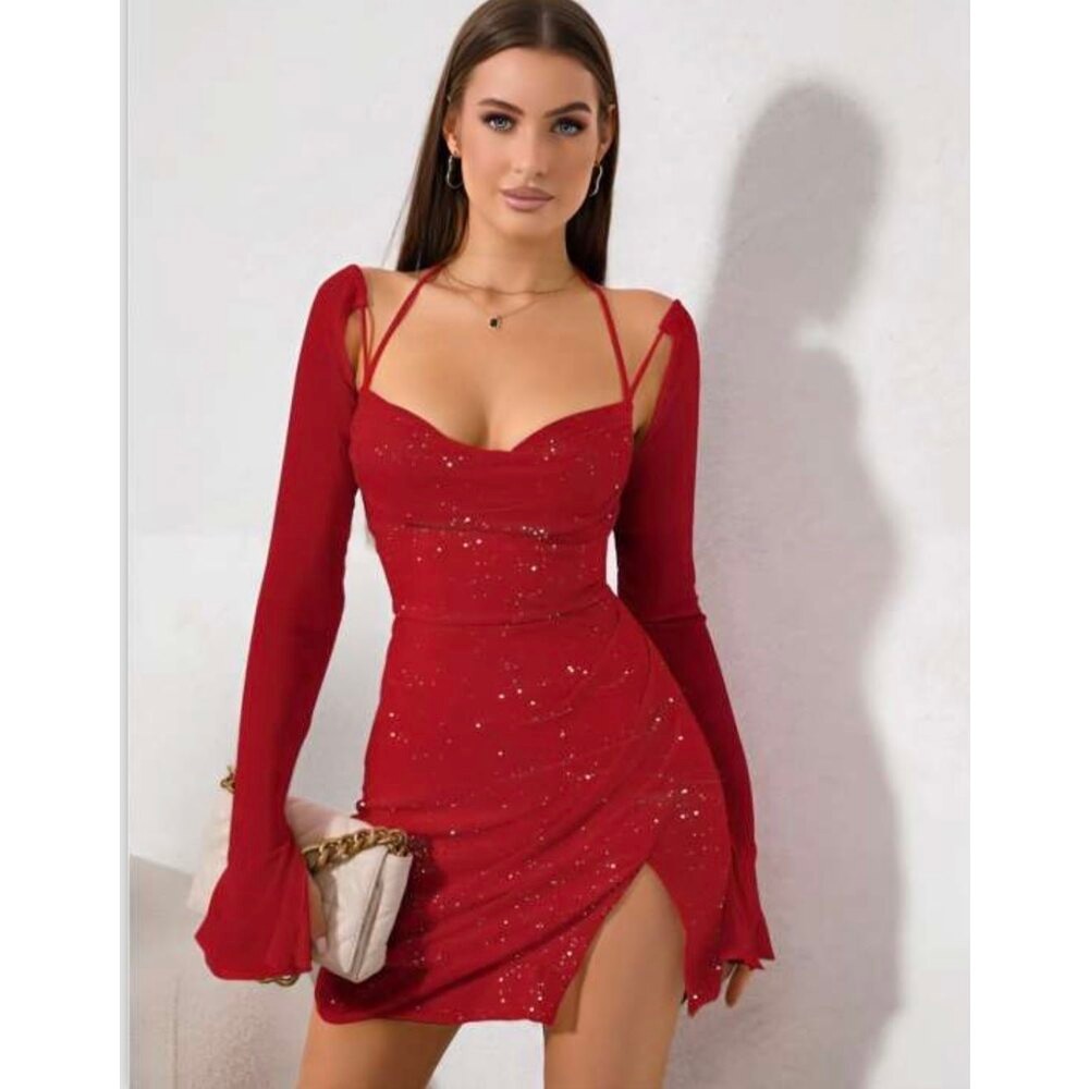 Crimson Daze – Kırmızı Işıltılı Gece Elbisesi