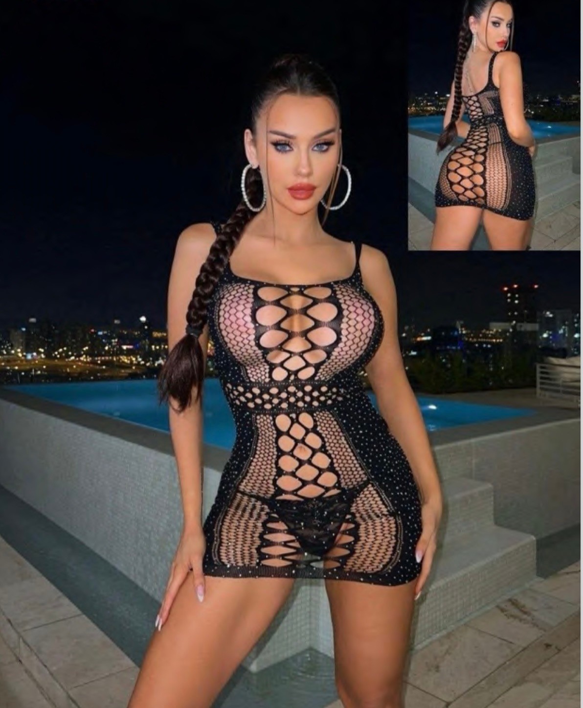 Midnight Glaze Dress - Vücut Çorabı