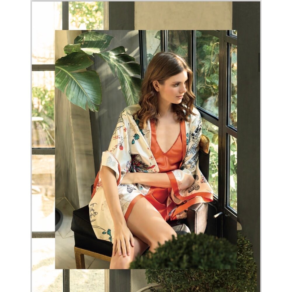 Saten İkili Kimono Set