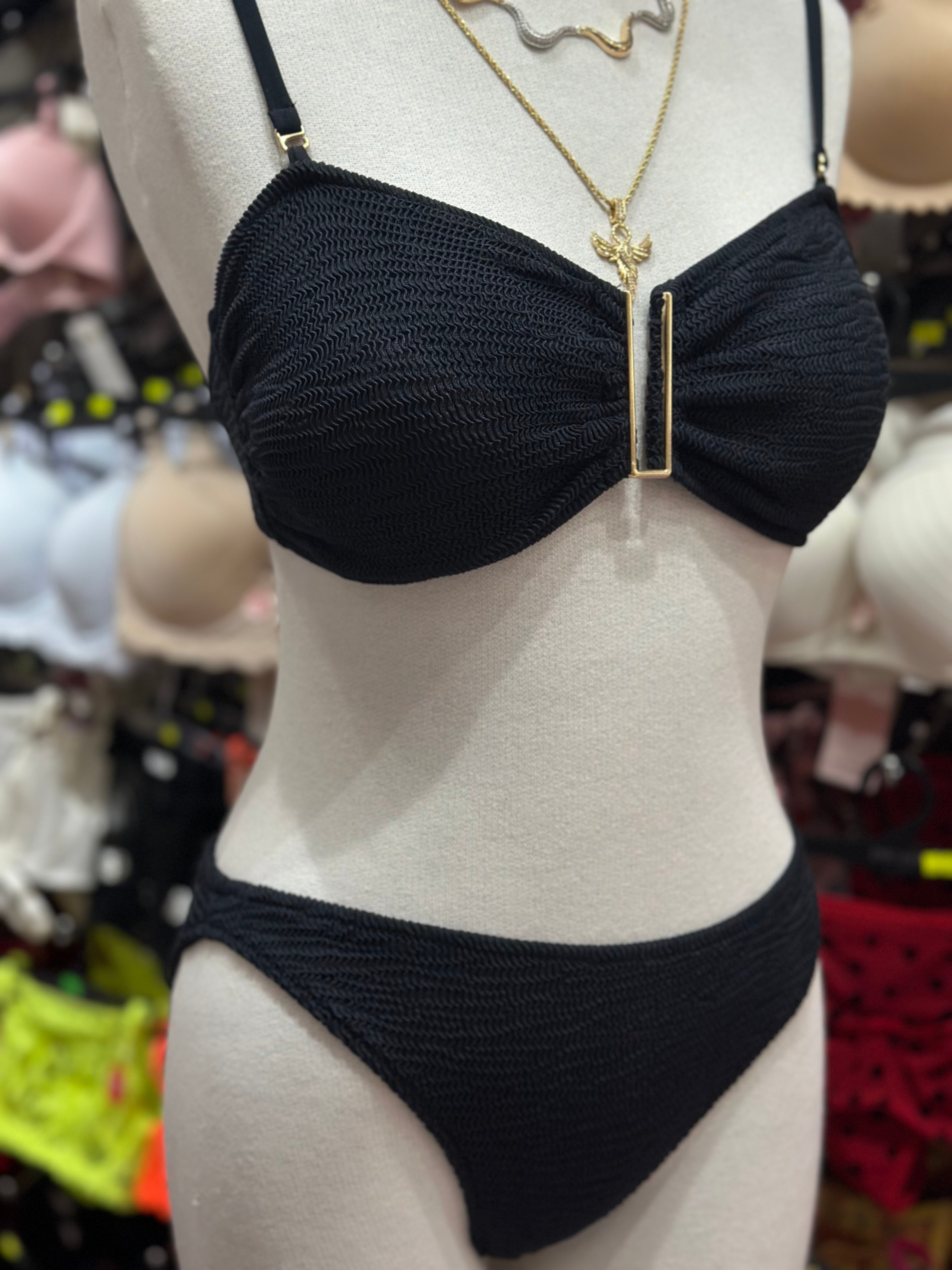 Siyah Gold Detay Bikini Takım