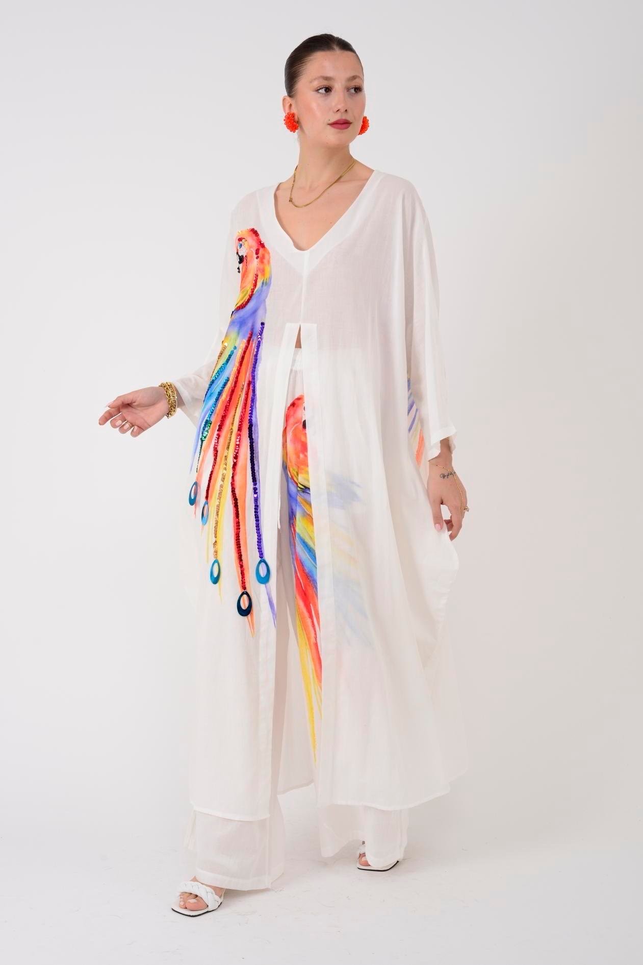 Tropical Parrot Kaftan Set