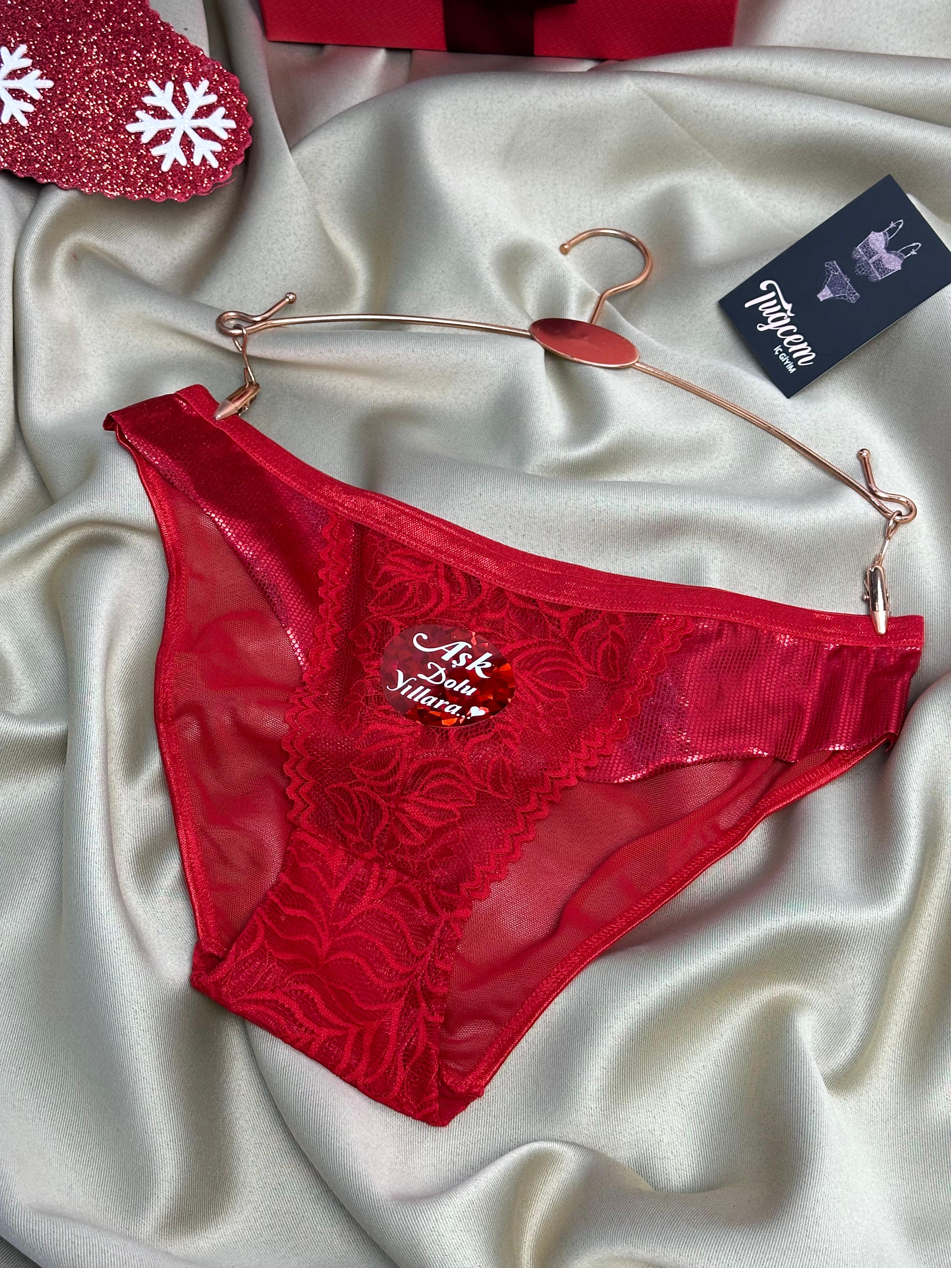 Kırmızı Transparan Bikini Boy