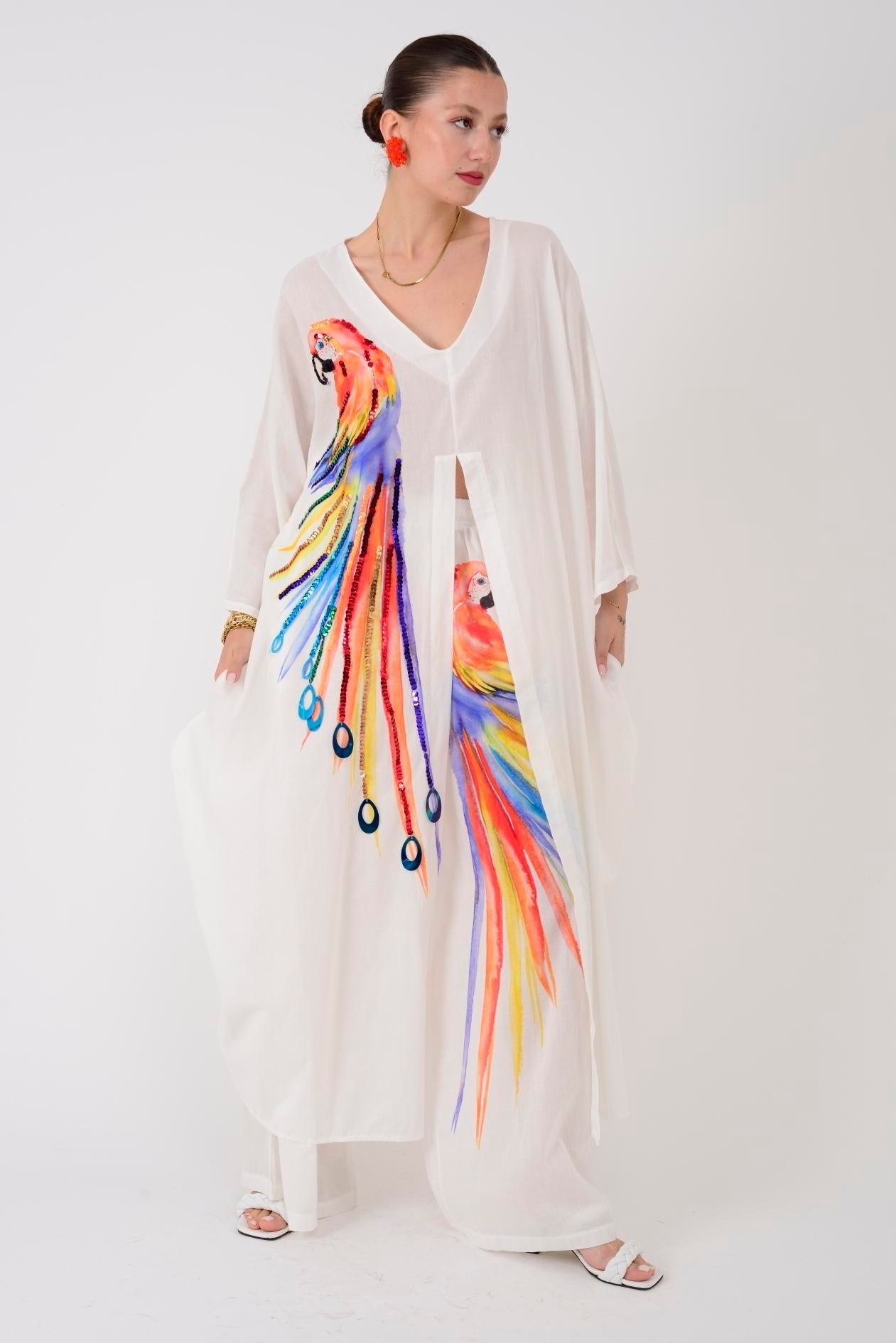 Tropical Parrot Kaftan Set