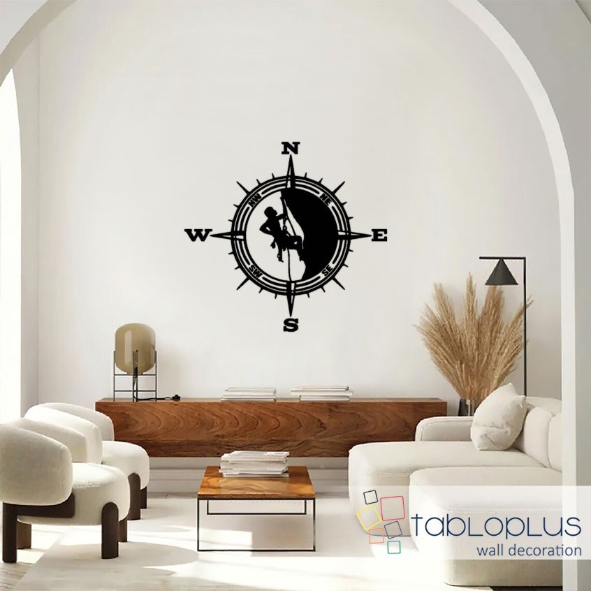 Pusula ve Dağcılık Metal Tablo
