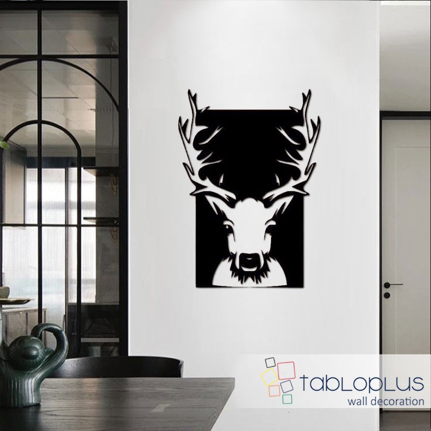Boynuzlu Geyik Metal Tablo