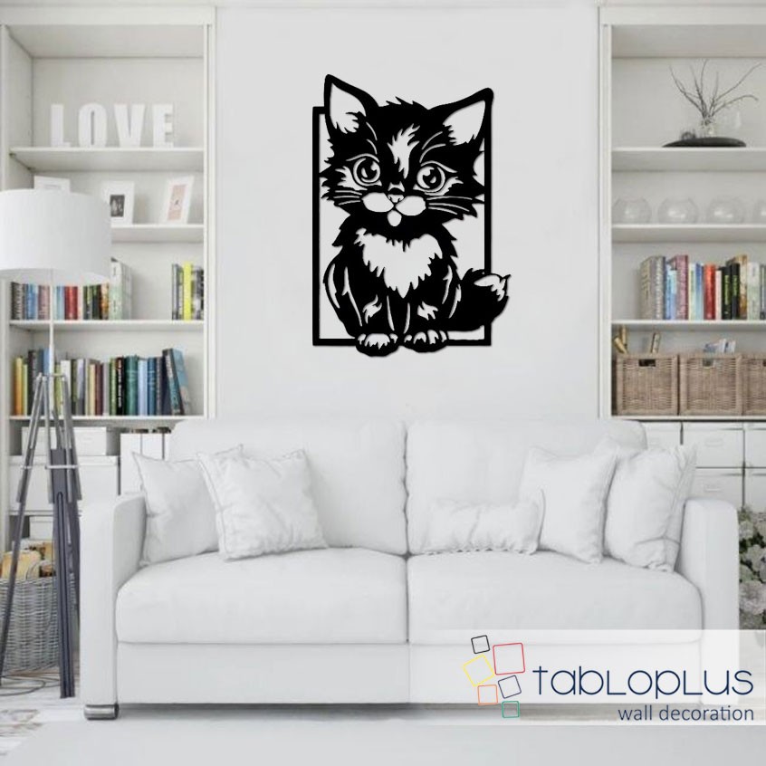Sevimli kedi Metal Tablo