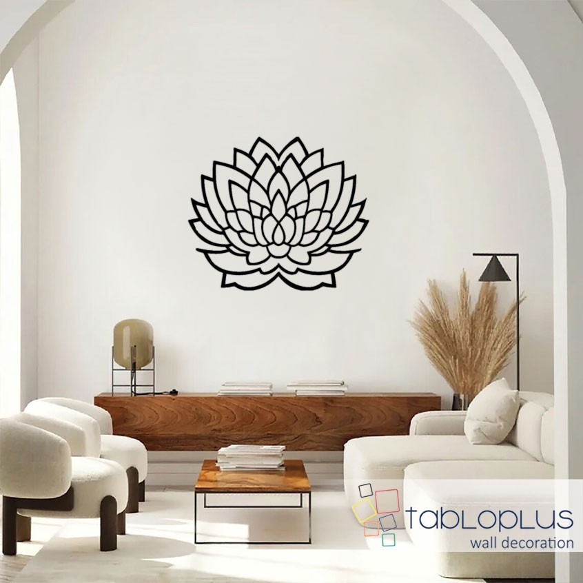 Lotus Bitkisi Metal Tablo