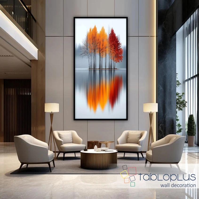 Sonbaharın Yankısı Yağlı Boya Dokulu Tablo