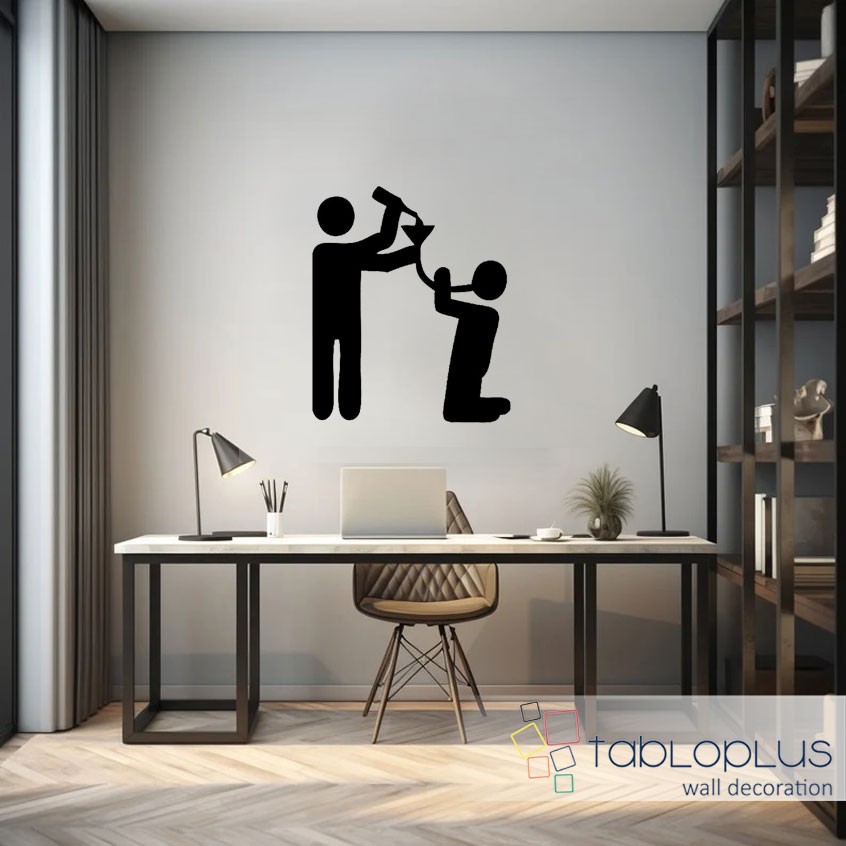 İki Adam Metal Tablo