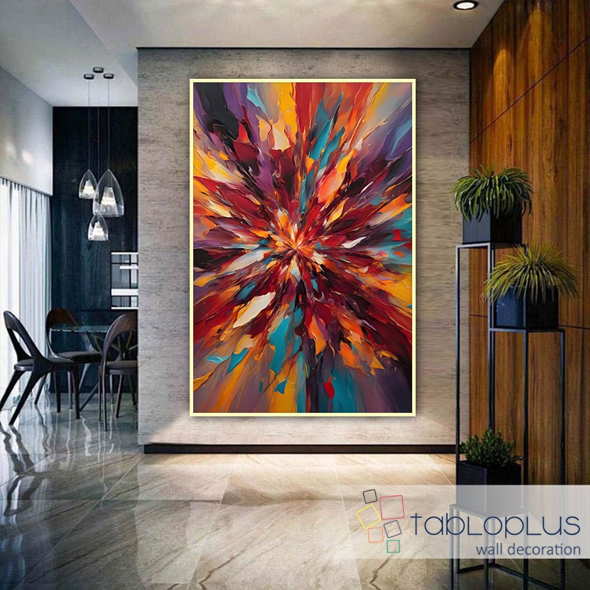 Ritmin Işığı Yağlı Boya Dokulu Tablo