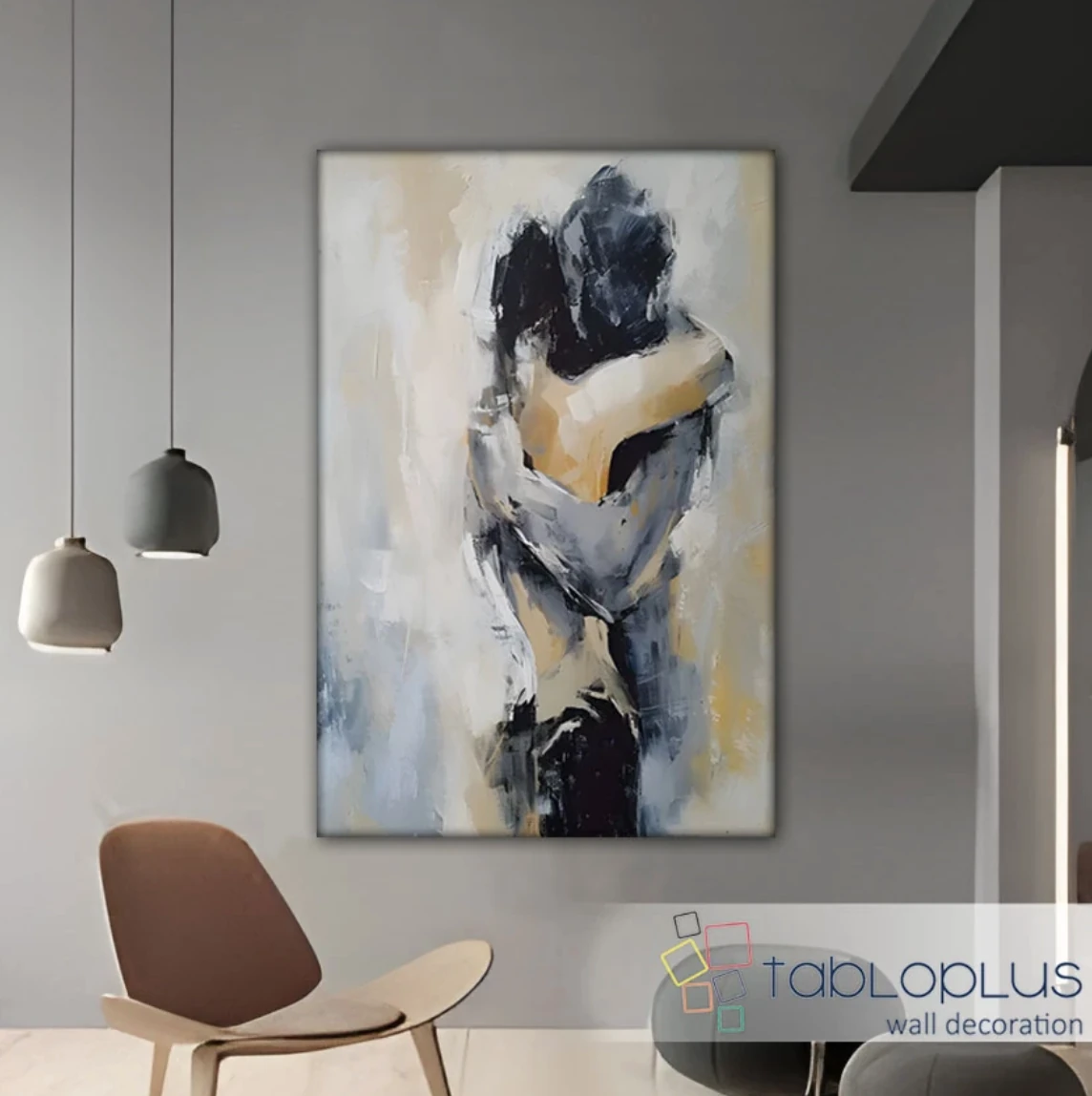 Soyut Aşk III Yağlı Boya Dokulu Tablo