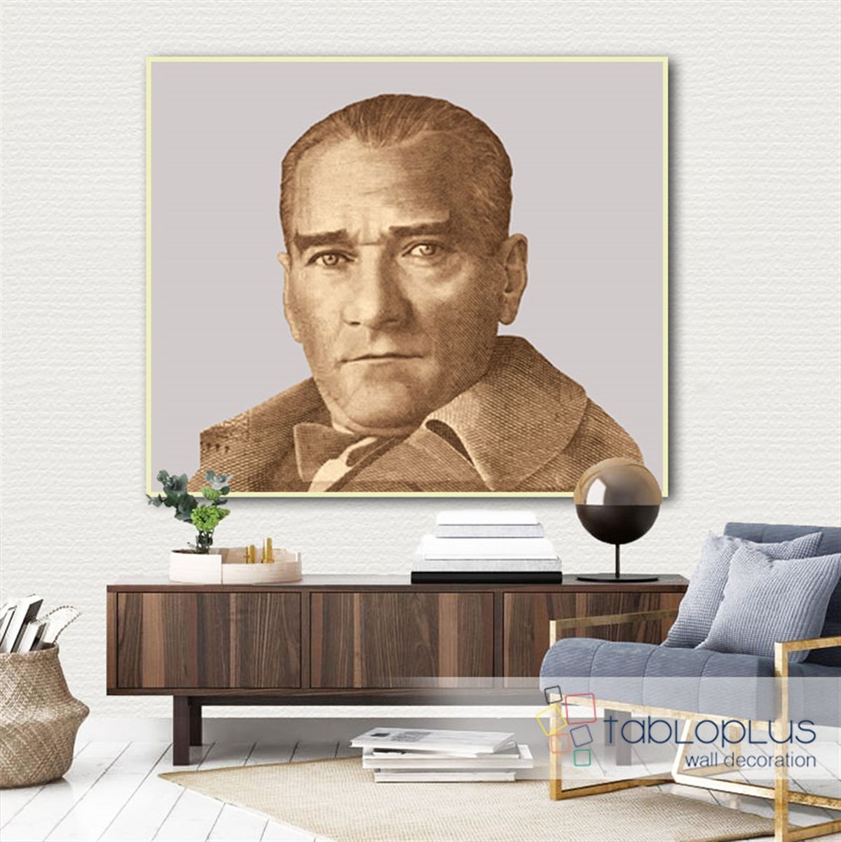 Atatürk Yandan Portre Kanvas Tablo