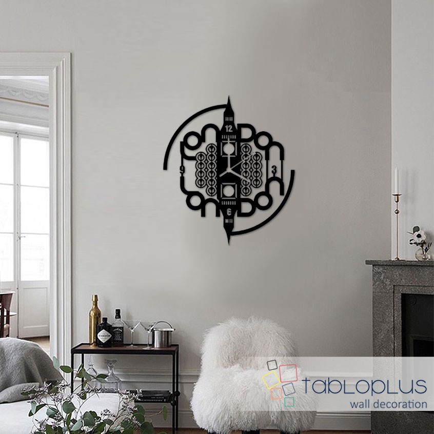 London Duvar Saati Metal Tablo
