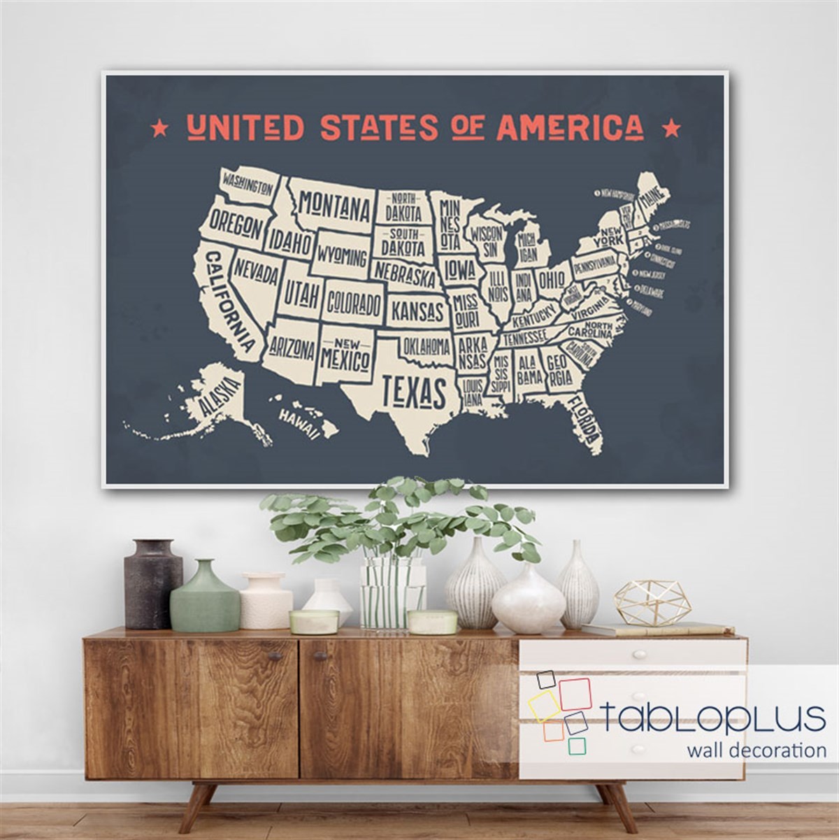 United States of America Kanvas Tablo