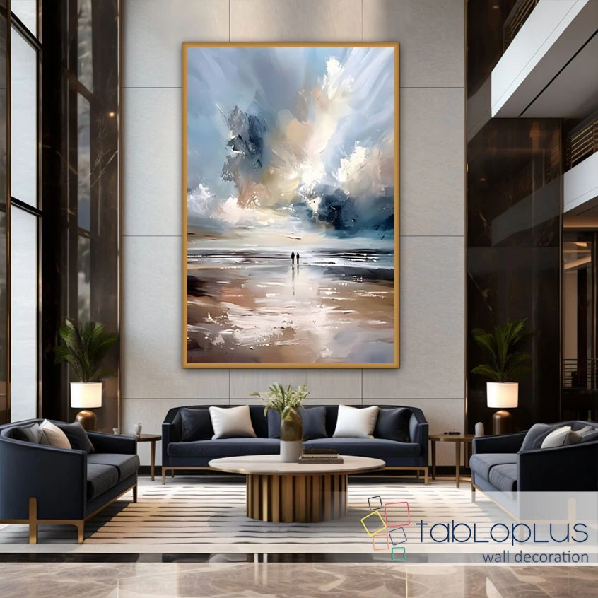 Ufukta Sessiz Adımlar  Yağlı Boya Dokulu Tablo